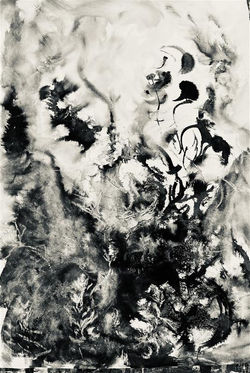 Intuitiv maling, black og kritt, Hadwig Pedersen , 50x70 cm pris 600kr , nr 93415943