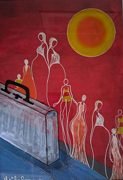 Anita Magnor Bjerk     Glass 50x70    Akryl    Pris 2200,-