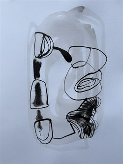 Gro Kasin «Krets» A4, blekk på papir, kr 300