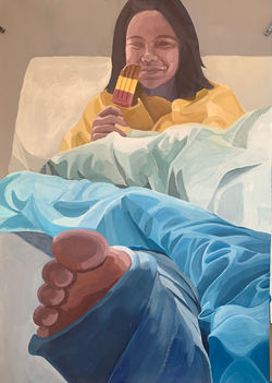 Leah Gan_post surgery_akryl på papir