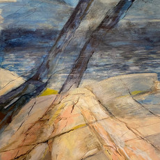 Anne Gjertsen_50 x 38 cm_Akryl på lerret_Varmt fjell II_Kr 1800
