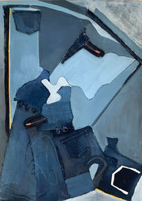 Leah Gan_my daughters jeans_akryl på papir.jpeg