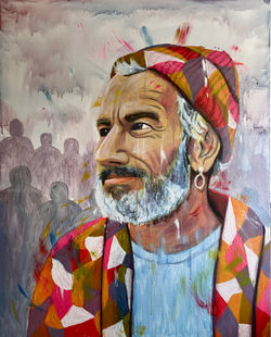 Hovedoppgave, Espen Henden, 100x80cm, akryl på lerret, Unik