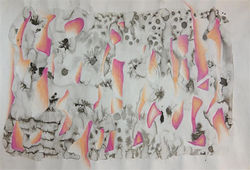 Emne Din indre billedverden og intuitiv tegning, Linda Isaksen, Uten tittel, ca 70x50 cm, 