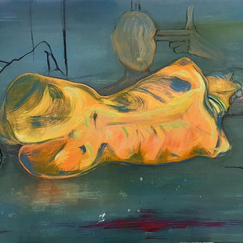 Valentina Alexeeva, Depresjon 90x70, akryl, kritt, tusj på lerret kr. 4200,-.jpg