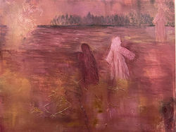 Akryl. Elisabeth Hallan. Drømmer. 40 x 50. Lerret uten ramme. Kr 750,-. Mobil 90046399