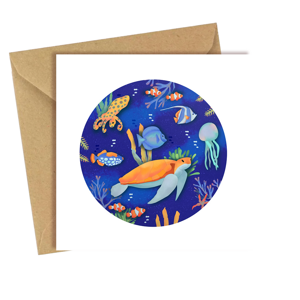 In the blue -Carte carrée