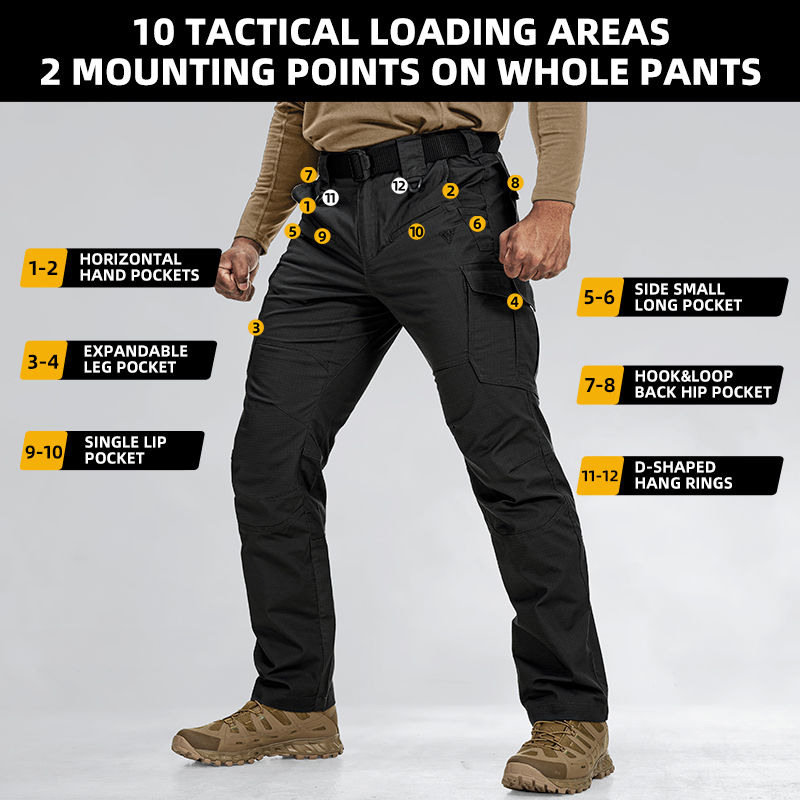 Thumbnail: IDOGEAR Men's Tactical Pants Flex Ripstop Cargo Trousers for Outdoor Hiking Wor