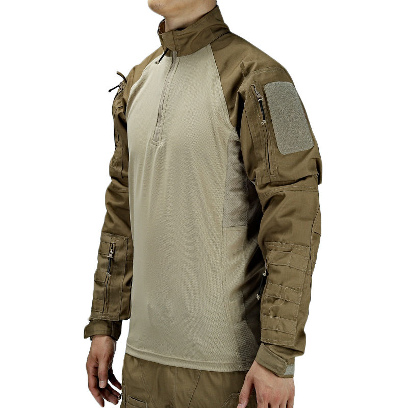 Thumbnail: Men's Training Shirt Casual Tactical Top Camouflage Solid Long Sleeve Jacket Sp