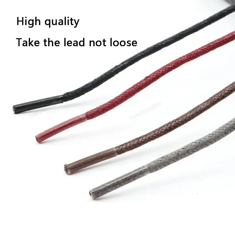 Thumbnail: Wax Round Shoelaces for Boots and Dress Oxford Shoes Cotton Waterproof ShoeLace
