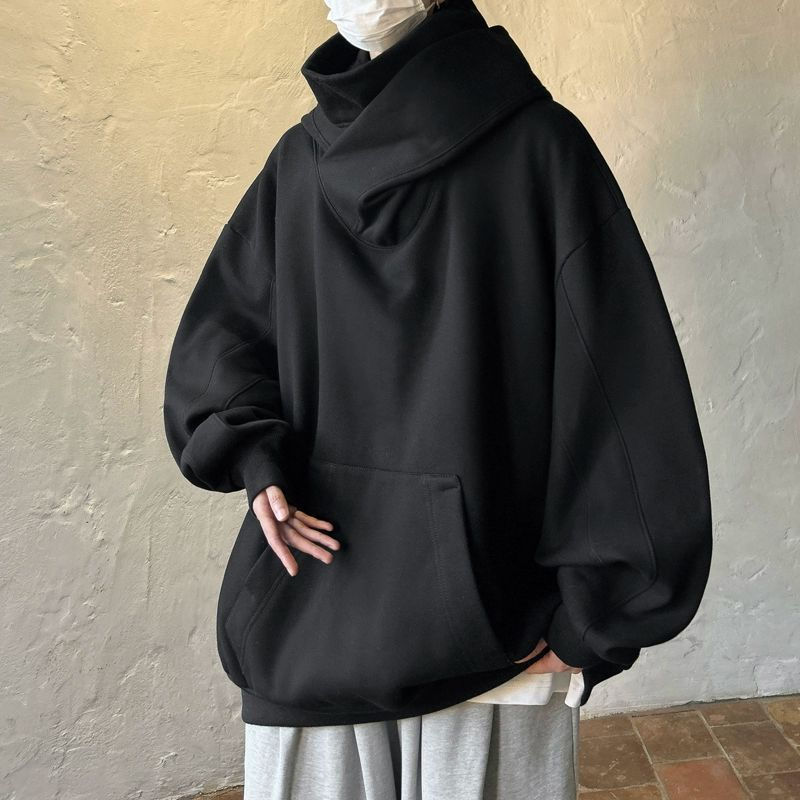 Thumbnail: Hoodie Men's Oversize American High Collar Sweatshirt