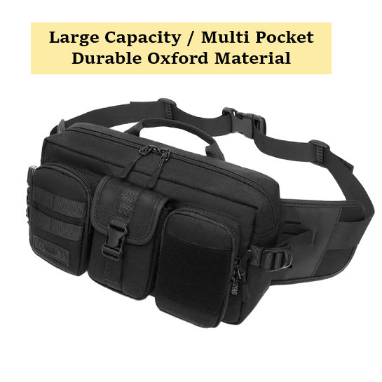 VEINS OZUKO Men Fashion ๐๐ฎ๐ฟ๐ด๐ฒ ๐๐ฎ๐ฝ๐ฎ๐ฐ๐ถ๐๐ Waterproof Waist/Chest Bag