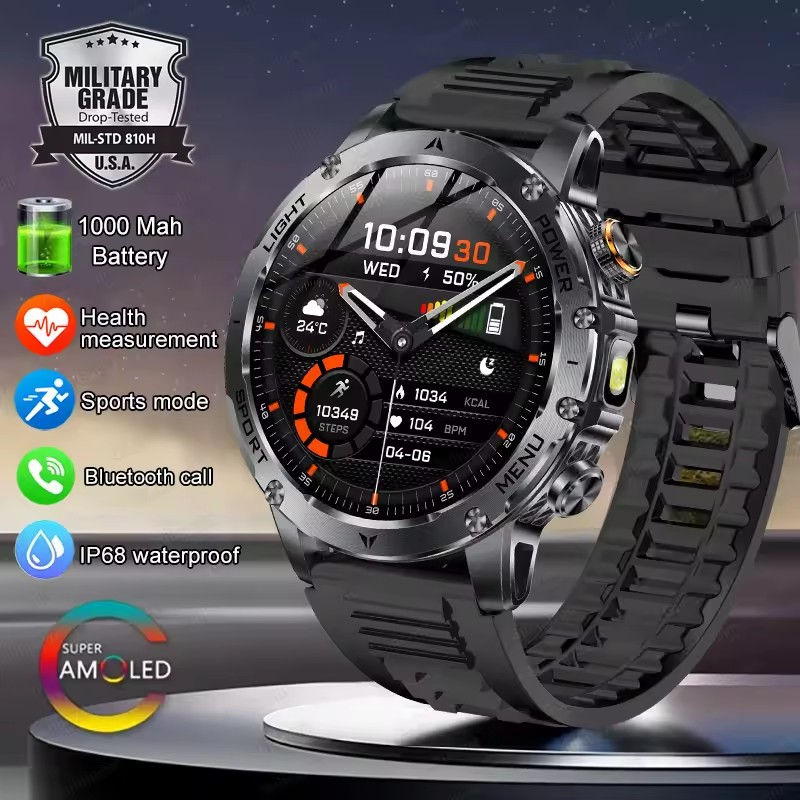 Thumbnail: Military Grade 1000mAh Battery Smart Watch IP68 Waterproof GPS Bluetooth call A