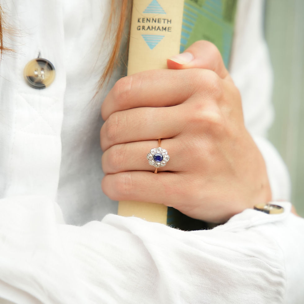 Thumbnail: Edwardian Sapphire & Diamond Daisy Ring