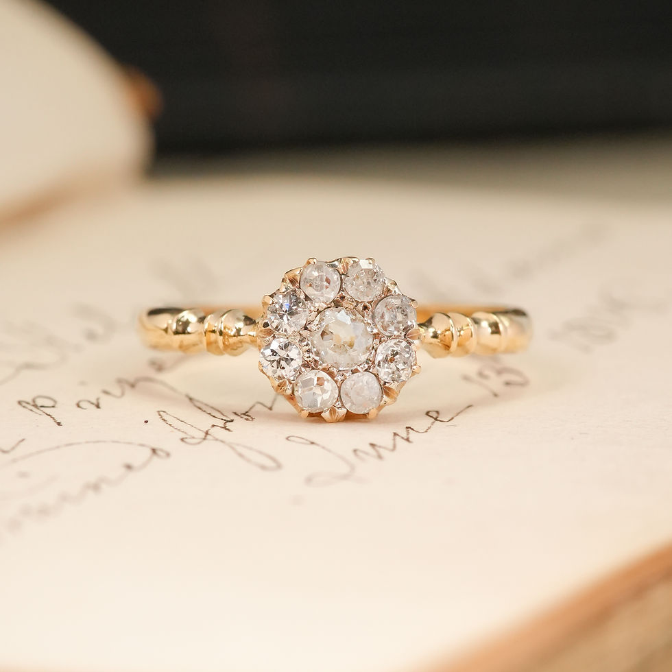Thumbnail: 19th Century Diamond Flower Ring