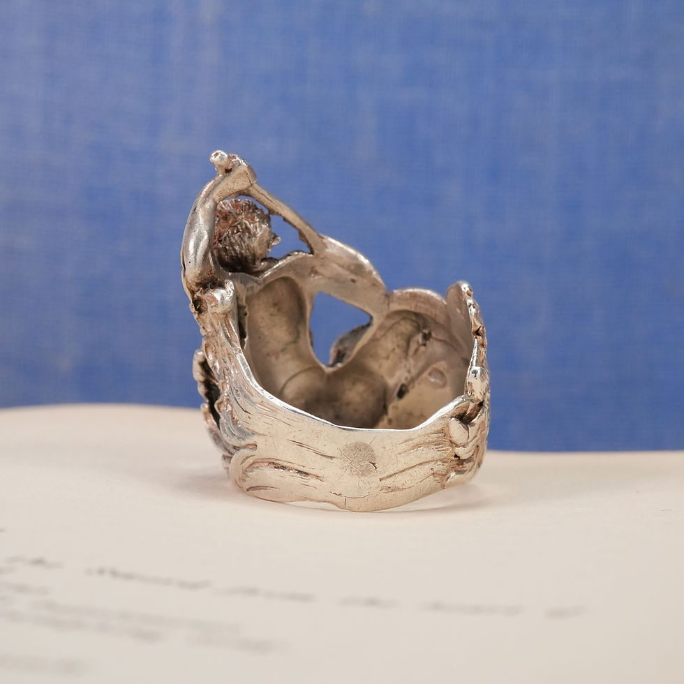 Thumbnail: Vintage Chunky Silver Triton Ring