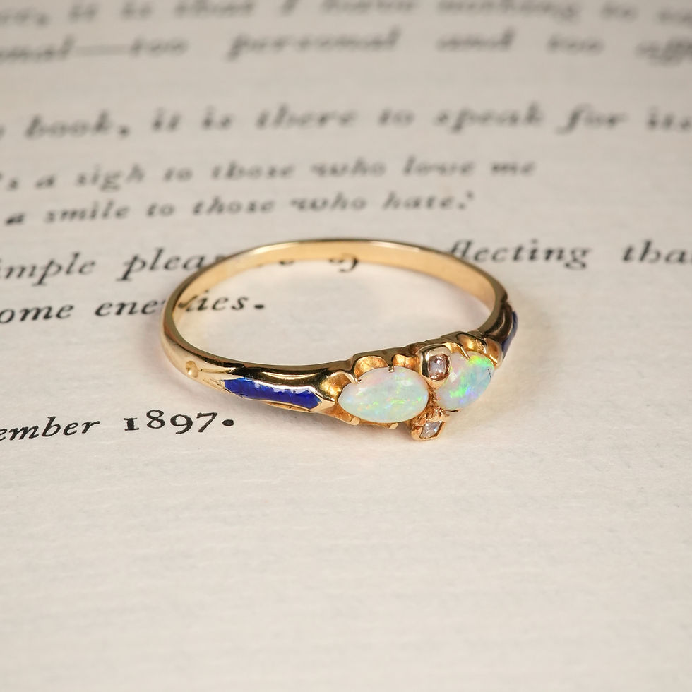 Thumbnail: Victorian Opal, Enamel & Diamond Ring
