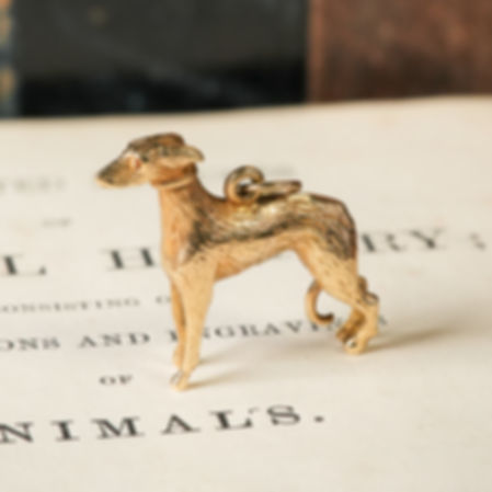 1976 Vintage Gold Greyhound Dog Charm