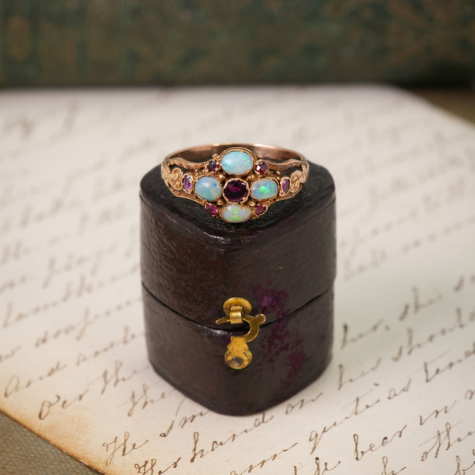 Thumbnail: Victorian Opal, Ruby & Garnet Ring
