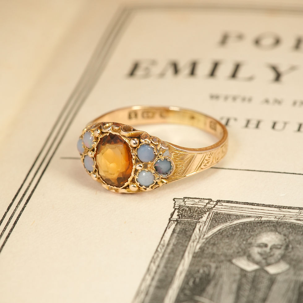 Thumbnail: 1872 Victorian Citrine & Opal Ring