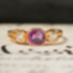 Thumbnail: Georgian Pink Garnet & Diamond Trilogy Ring