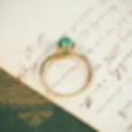 Thumbnail: Early 20th Century Cabochon Emerald & Diamond Ring