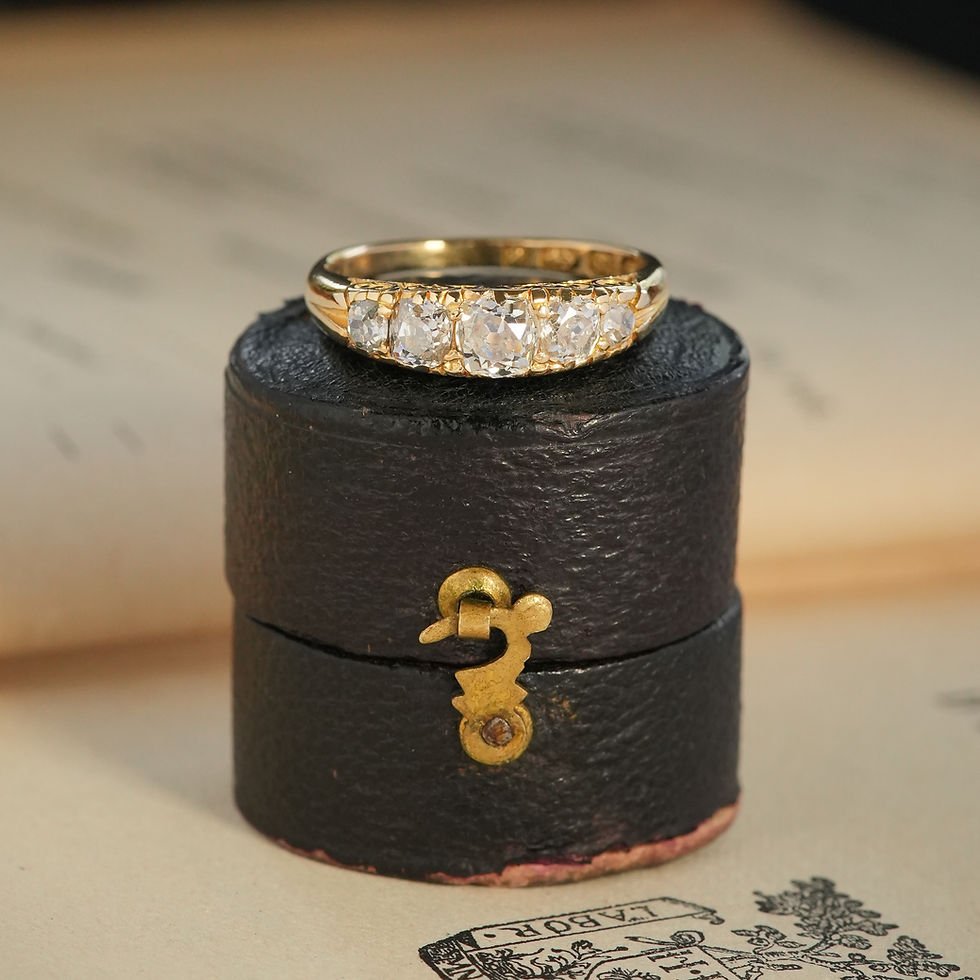 Thumbnail: 1897 Old Cut Diamond Five Stone Ring