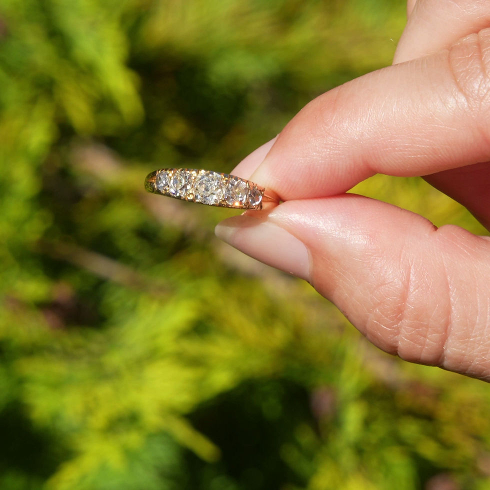 Thumbnail: 1879 Old Cut Diamond Five Stone Ring