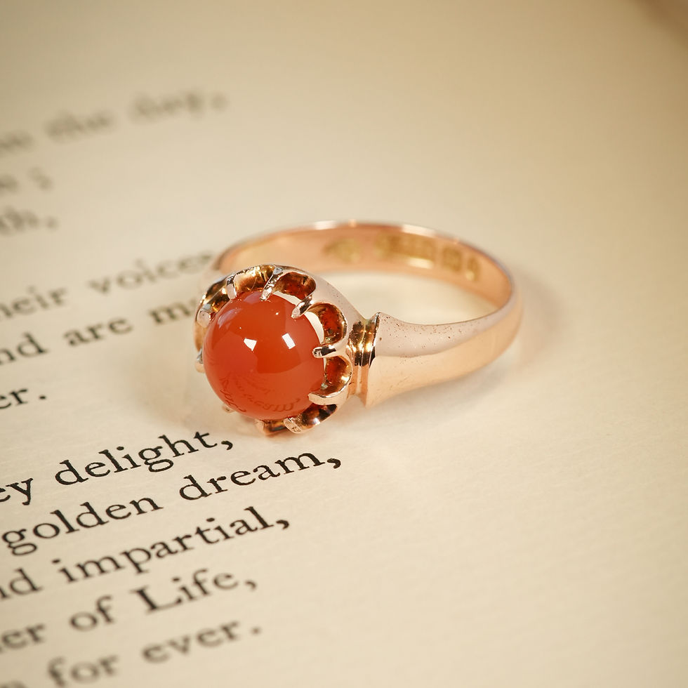 Thumbnail: Victorian Carnelian Cabochon Ring