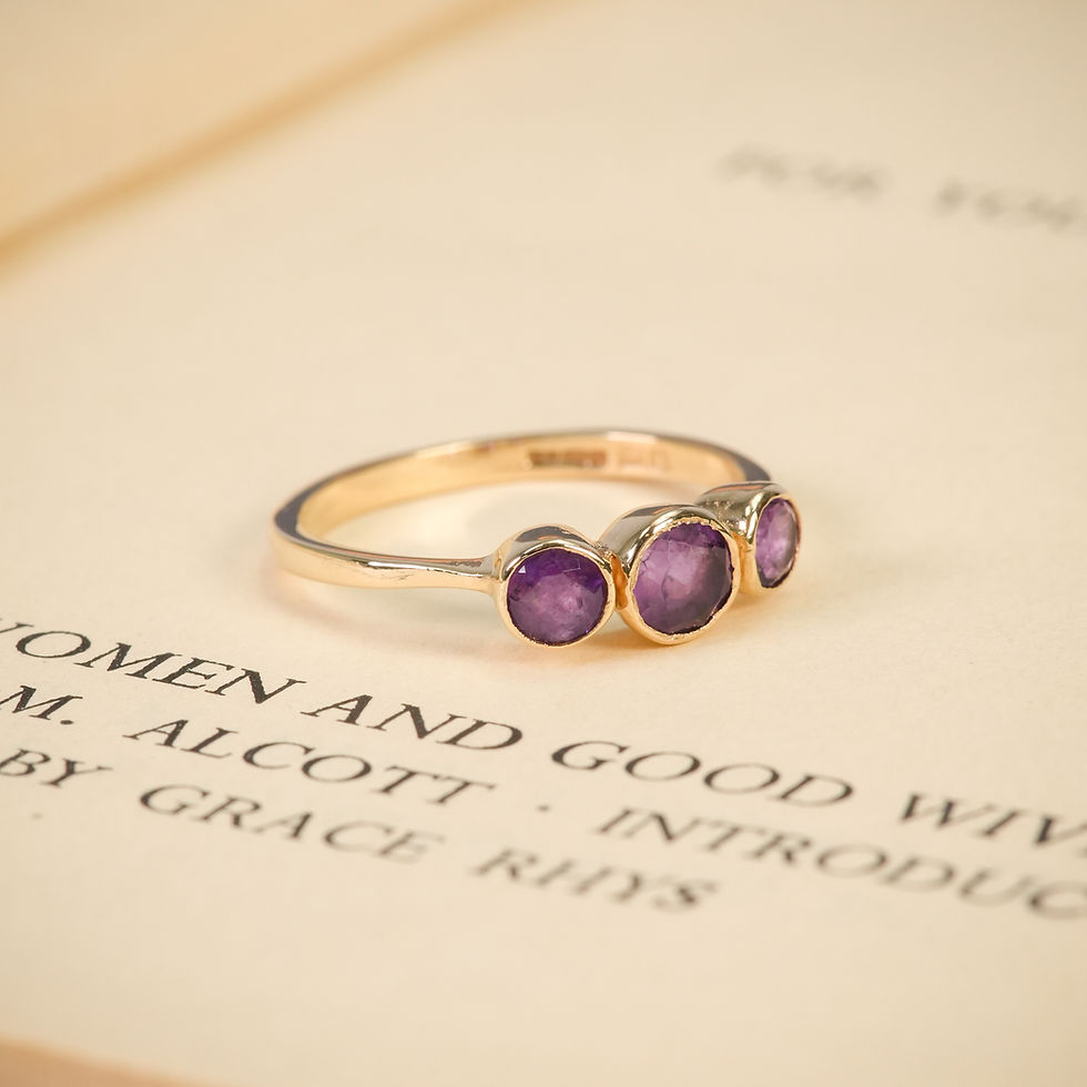 Thumbnail: Vintage Amethyst Trilogy Ring