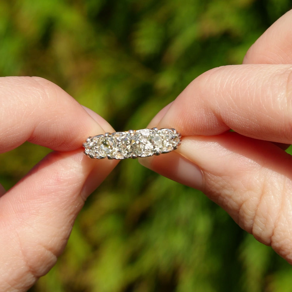 Thumbnail: Edwardian Five Stone Old Cut Diamond Ring