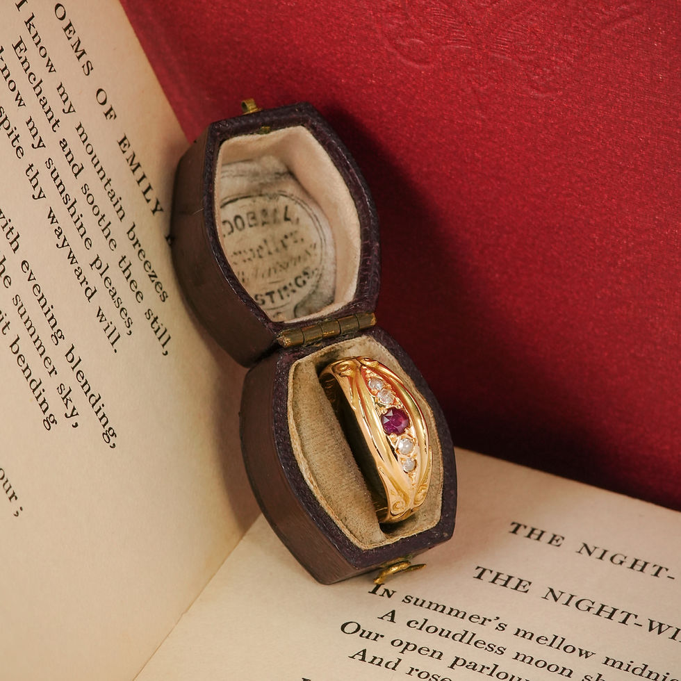 Thumbnail: 1911 Edwardian Ruby & Diamond Band