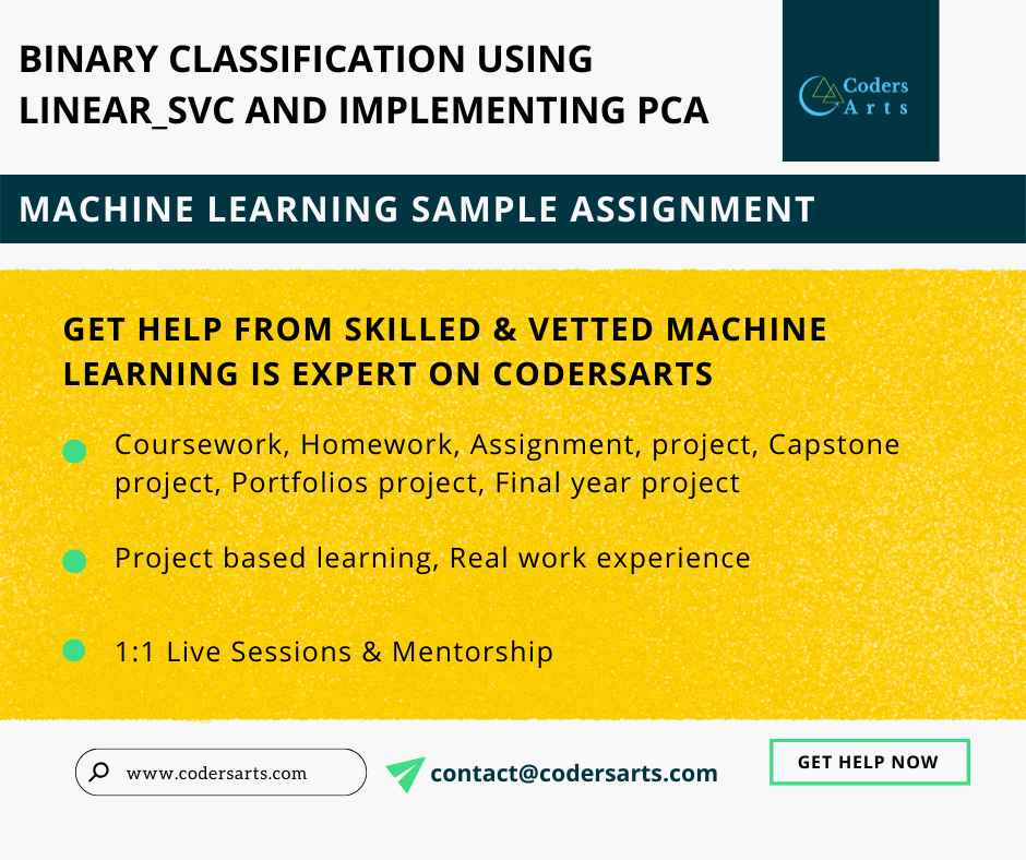 Binary Classification Using Linear_SVC and Implementing PCA | Sample ...