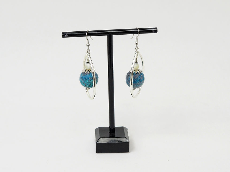 Miniature : Boucles d'oreilles en perles feutrées