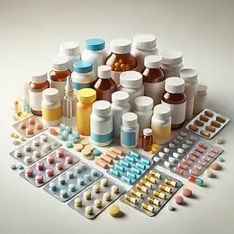 DALL·E 2025-02-01 16.57.40 - A realistic photograph of various pharmaceutical medicines, i