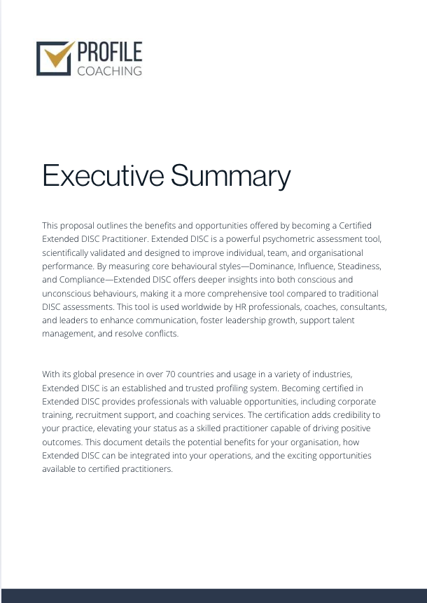 Thumbnail: DISC Coaching Proposal Template