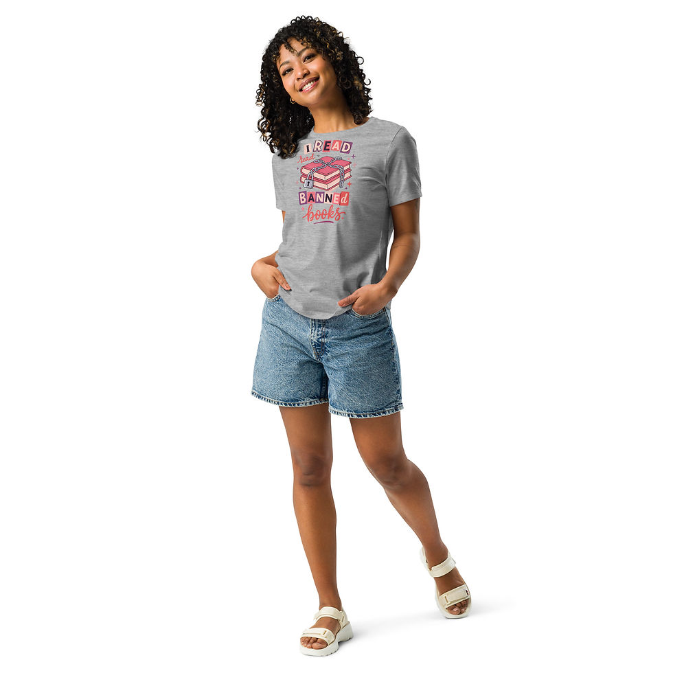Thumbnail: I Read Banned Books Shirts for Ladies Relaxed Bella T-Shirt