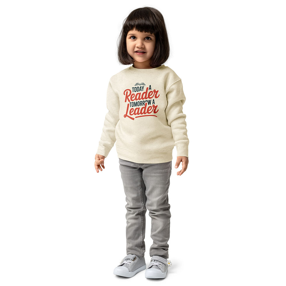 Thumbnail: Today a Reader, Tomorrow a Leader Kids Crew Neck Sweatshirt Bookish Gifts