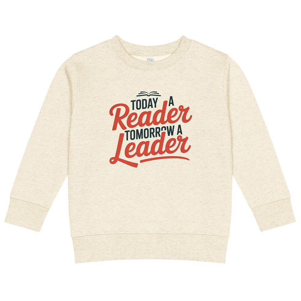 Thumbnail: Today a Reader, Tomorrow a Leader Kids Crew Neck Sweatshirt Bookish Gifts