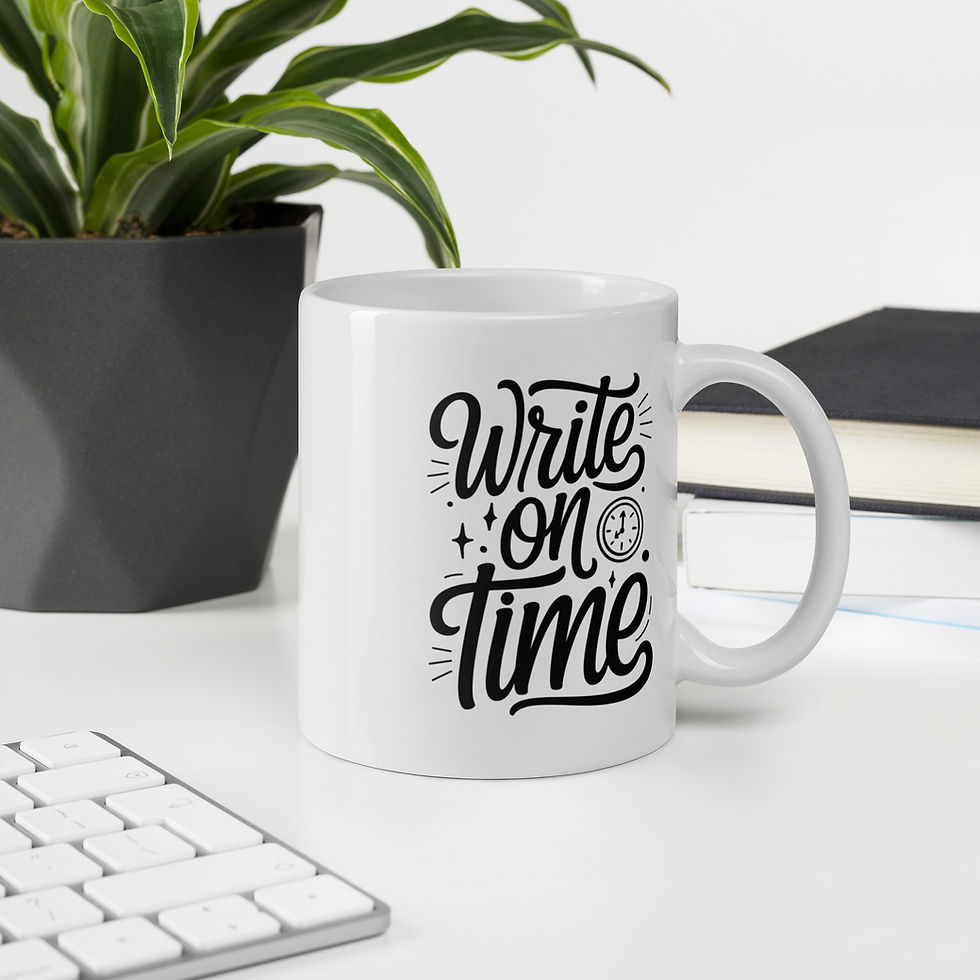 Thumbnail: Write On Time - White Glossy Mug Author Gifts for Authors