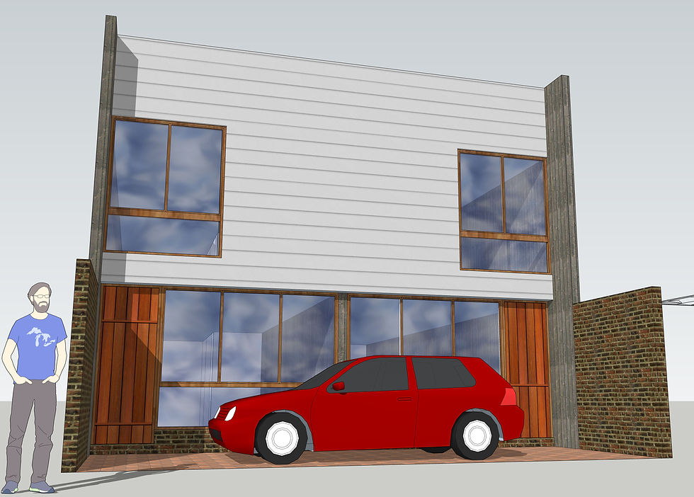 Miniatura: Bifamiliar para terreno 8 mt x 15 mt. Duplex