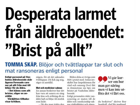 Allvarliga larm från äldreboendet