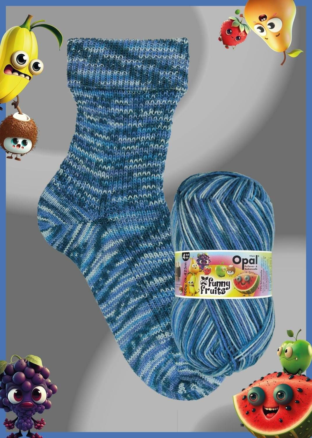 Opal 'Funny Fruits' Sock 4ply
