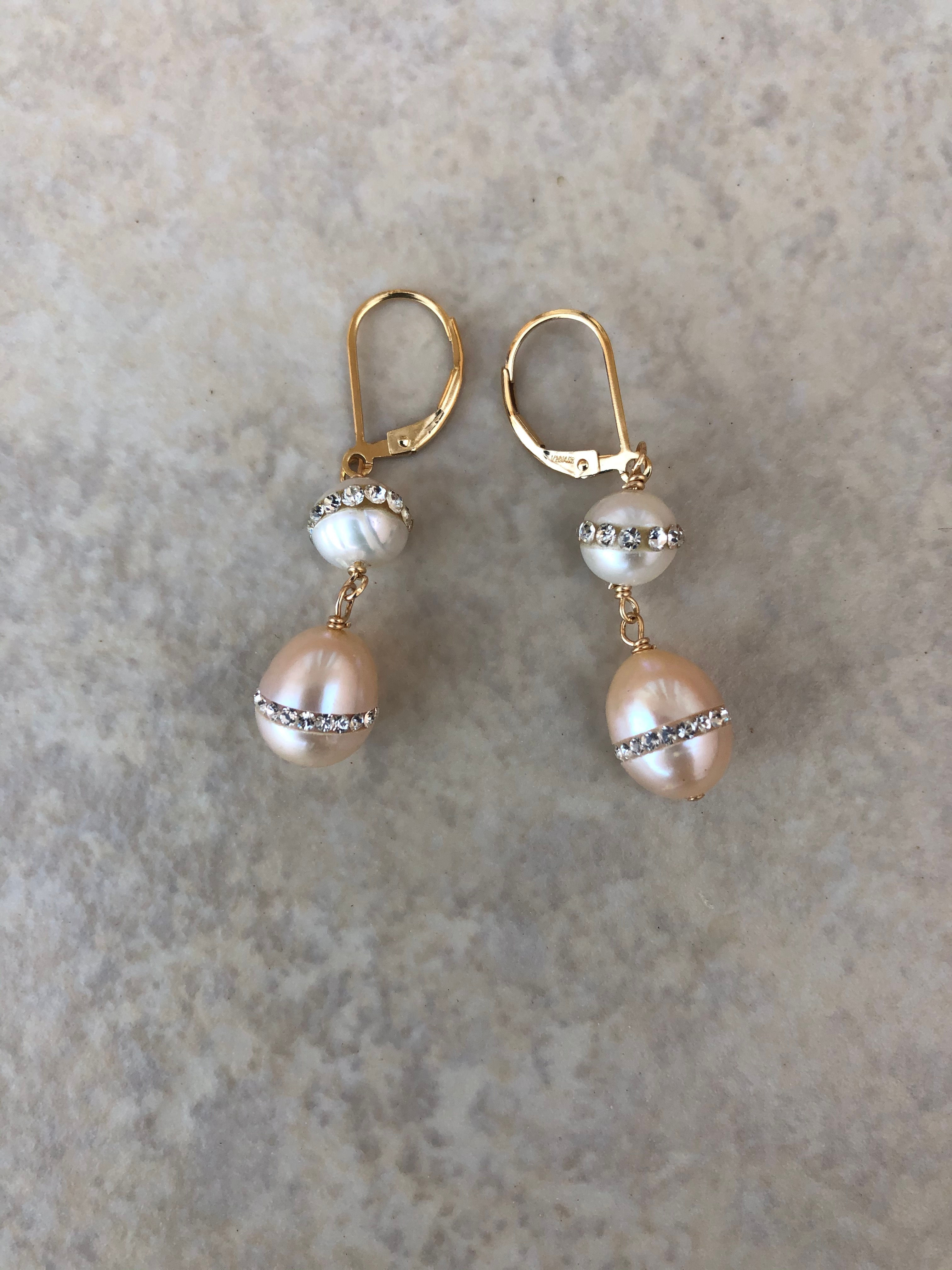 Rhinestones and Pearls Earrings