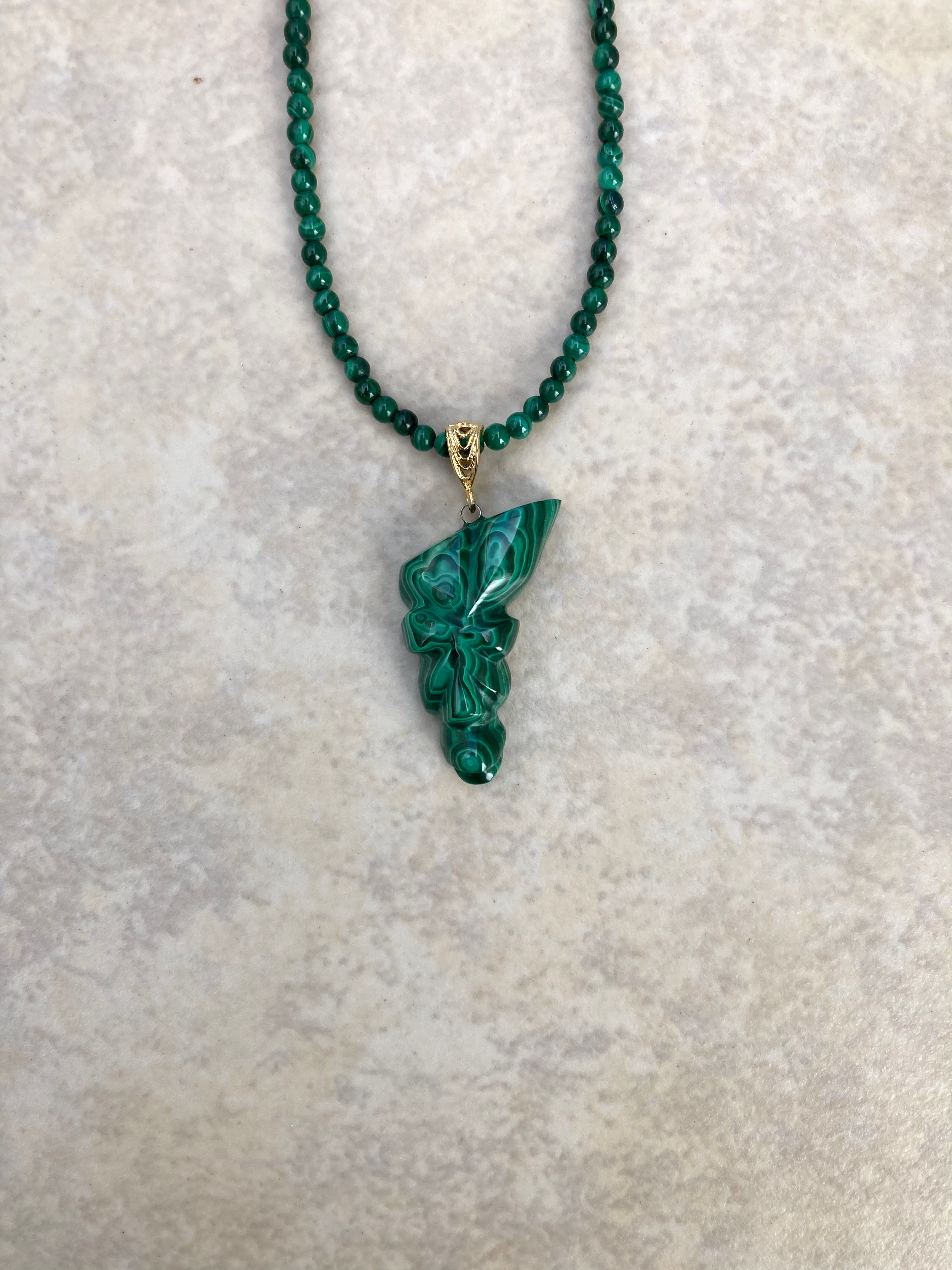 Carved Malachite