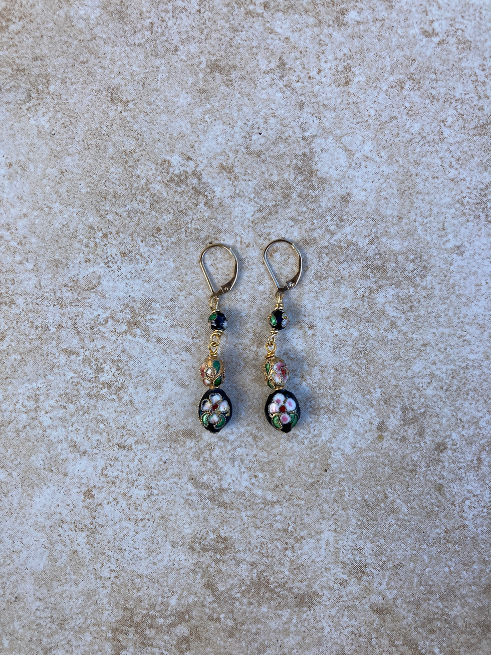 Black Cloisonne Dangle