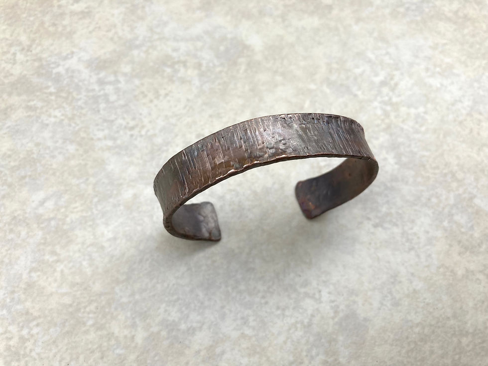 Textured Copper Bracelet Wide