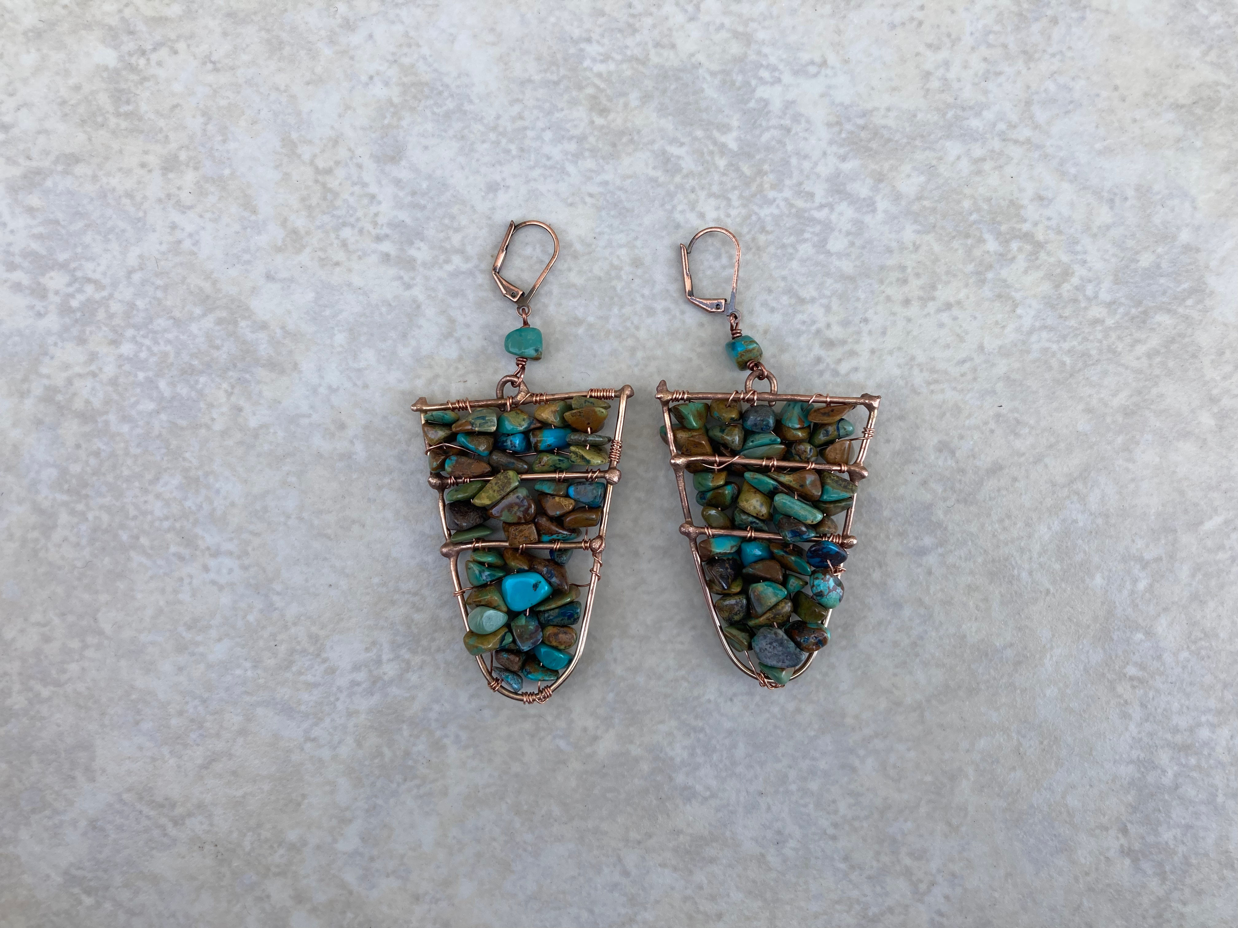 Woven Turquoise Earrings 