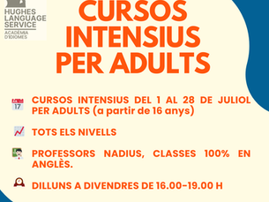 Juliol-Cursos intensius per adults