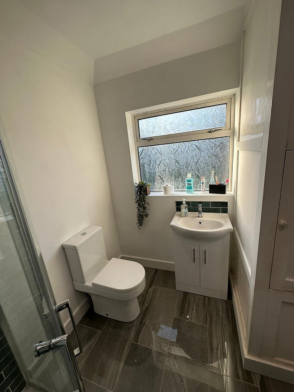 White ceramic toilet and basin set for residential property refurbishment